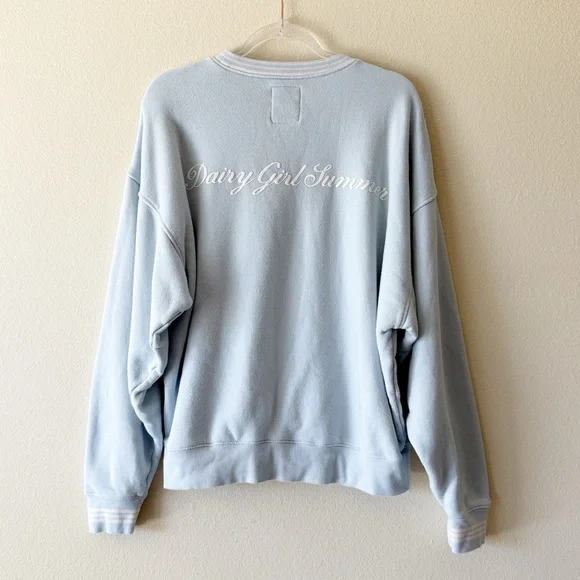 Dairy Boy “Dairy Girl Summer” Oversized Varsity Crewneck Pullover - Picture 9 of 14